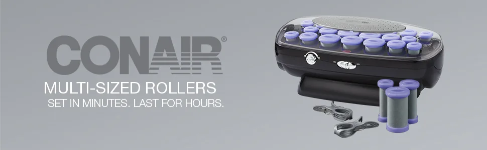 INFINITIPRO BY CONAIR Ceramic Flocked Hot Roller Set with Cord Reel and 20 Hair Rollers - Conair Ceramic Flocked Hot Rollers with Cord Reel. Includes 20 Rollers. Conair Model # HS41