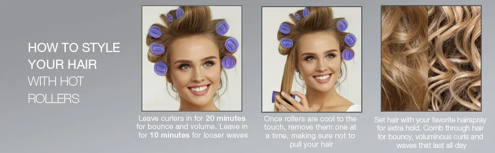 INFINITIPRO BY CONAIR Ceramic Flocked Hot Roller Set with Cord Reel and 20 Hair Rollers - Leave hot rollers in for 20 minutes for bounce and volume or 10 minutes for looser waves