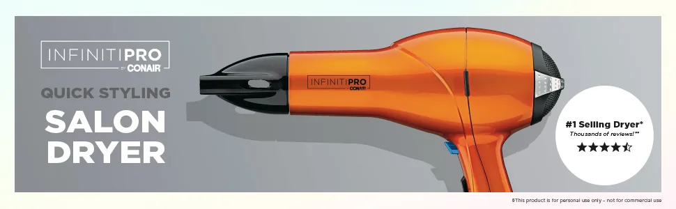 INFINITIPRO BY CONAIR 1875 Watt Salon Performance AC Motor Styling Tool / Hair Dryer, Orange Full Size Orange - product information 2