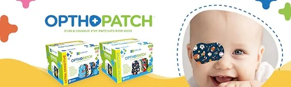 Infants Extra Sensitive Adhesive Eye Patch Boys 100 Pack Series II - opthopatch eye patches for kids with lazy eye, medical adhesive eye patches for infants