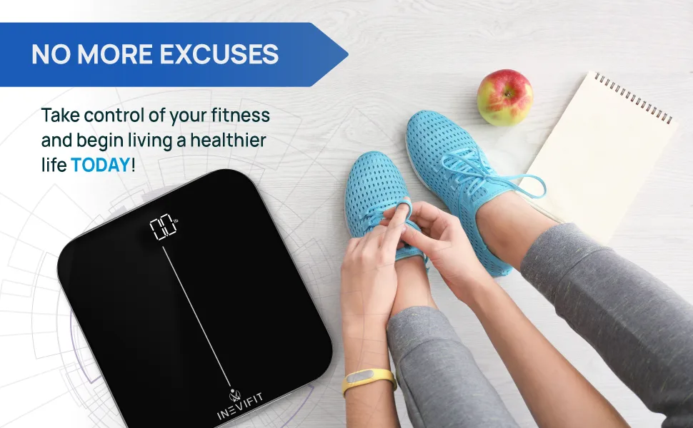 INEVIFIT Premium Bathroom Scale, Highly Accurate Digital Bathroom Body Scale, Precisely Measures Weight up to 400 lbs Black - body weight scale