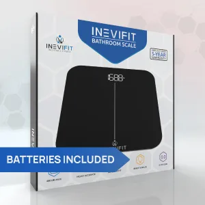 INEVIFIT Premium Bathroom Scale, Highly Accurate Digital Bathroom Body Scale, Precisely Measures Weight up to 400 lbs Black - body weight scale