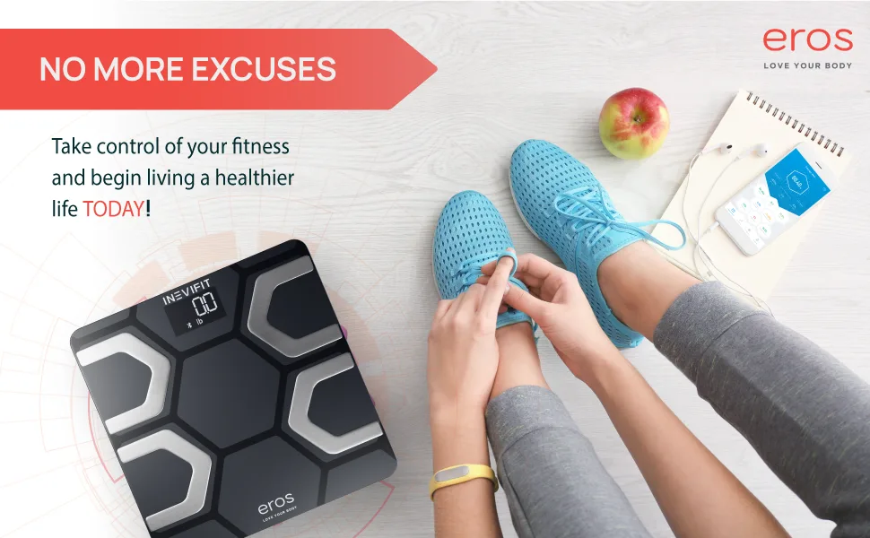 INEVIFIT EROS Bluetooth Body Fat Scale Smart BMI Highly Accurate Digital Bathroom Body Composition Analyzer with Wireless Smartphone APP 400 lbs 11.8 x 11.8 inch (Black) - Bluetooth Smart Body Fat Scale