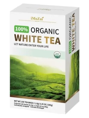Imozai Organic White Tea Bags 100 Count Individually Wrapped - white tea