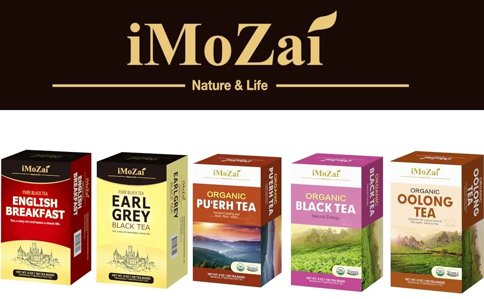 Imozai Organic Oolong Tea Bags 100 Count Individually Wrapped - black tea