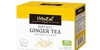 Imozai Instant Ginger Tea With Honey Crystals (Lemon Flavor, 30 Sachets) Lemon Flavor 30 Count (Pack of 1) - LEMON