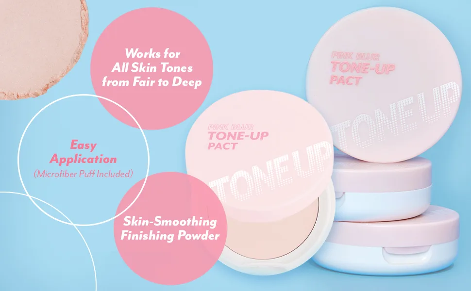 I'm Meme Compact - Tone-up Pact | Pink Blur Effect, Mattify Skin, Pressed Powder, 0.35 Oz 01 Pink Blur Tone-up Pact - pink blur