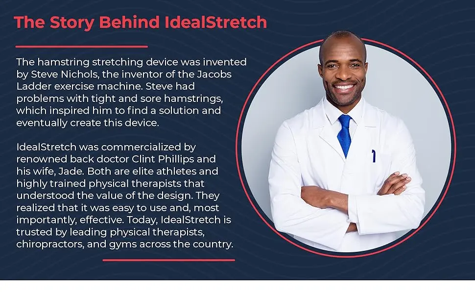 IdealStretch Original Hamstring Stretcher Device - Hamstring & Calf Stretcher Reduces Pain & Provides Deep Knee Stretch Wedge Combo - the story behind idealstretch