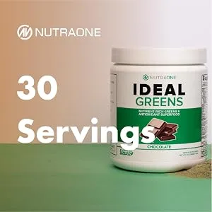 Ideal Greens by NutraOne - Antioxidant and Nutrient-Rich Superfood Greens Powder Supplement Natural Berry - 30 servings