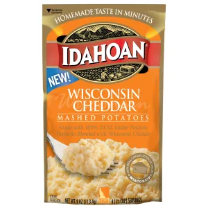 Idahoan Wisconsin Cheddar Mashed Potatoes, 12 Pouches (4 Servings Each) - image