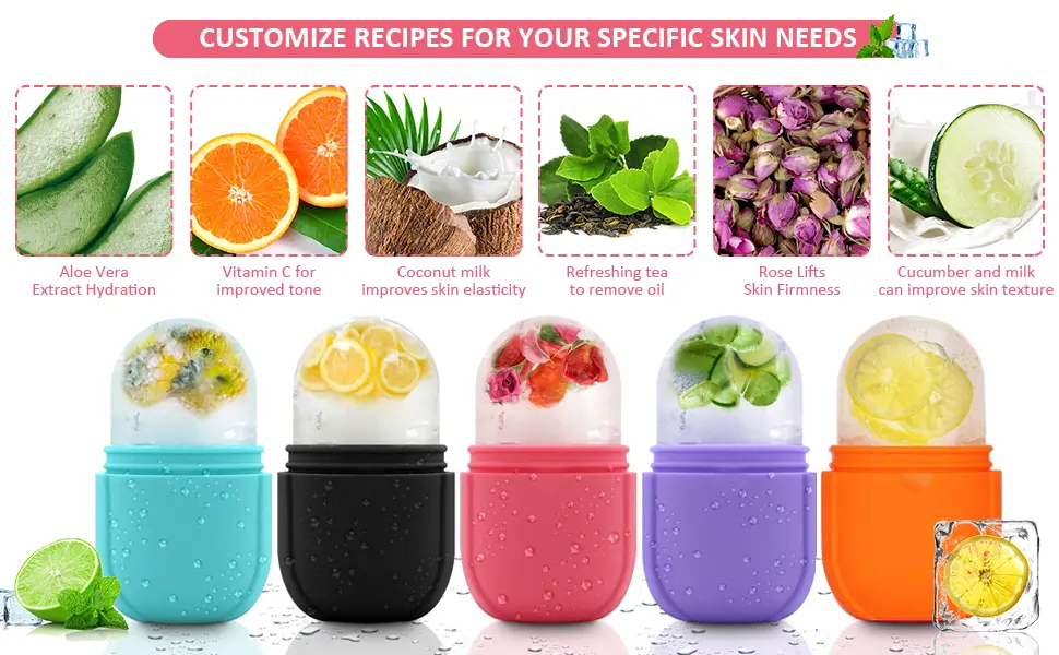Ice Roller For Face Silicone Ice Face Roller Skin Care Facial Ice Roller Icing Tool Ice Holder For Face Icing Ice Mold For Face Icing Face Ice Pod Skincare Purple - ice roller DIY
