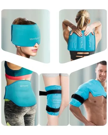 Ice Pack for Back Pain Relief, Comfytemp Reusable Gel Back Ice Pack with Strap, Flexible Cold Pack Compress for Waist and Lower Back, Hot and Cold Therapy Back Wrap for Lower Lumbar, Sciatic Nerve - ice packs