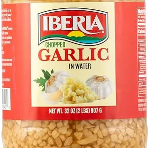 Iberia Minced Garlic In Water, 32 Ounce - chopped garlic in water