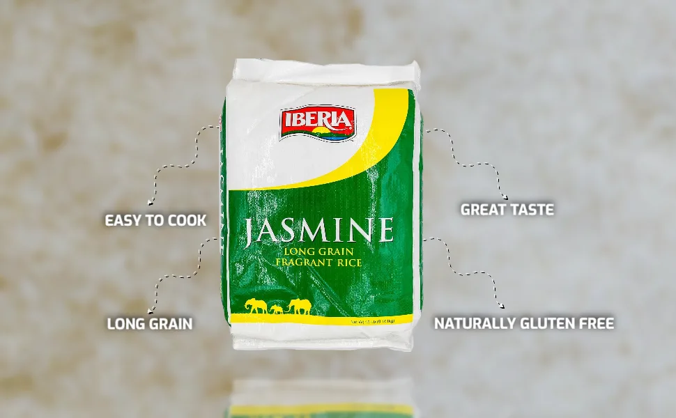 Iberia Jasmine Long Grain Fragrant Rice, 18 Pounds Jasmine Rice - long grain white rice