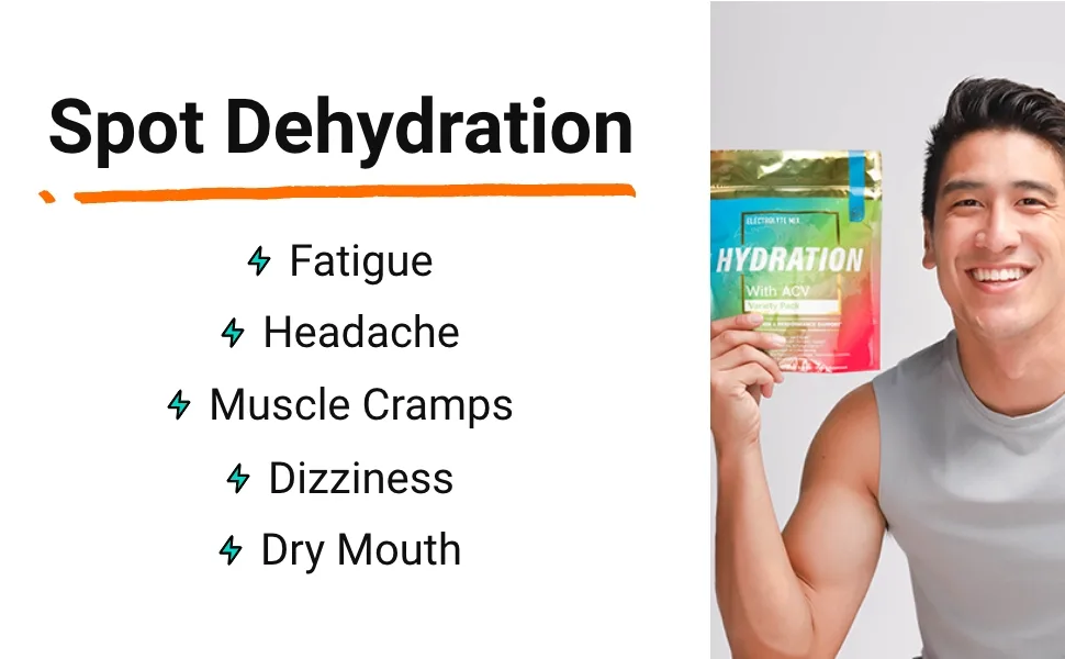 Hydration Powder Packets - Variety Pack | Sugar Free Electrolyte Drink Mix | with ACV & Vitamin C | 24 Stick Packs - by Essential elements Variety Pack 24 Count (Pack of 1) - spot dehydration: fatigue, headache, muscle cramps, dizziness, dry mouth