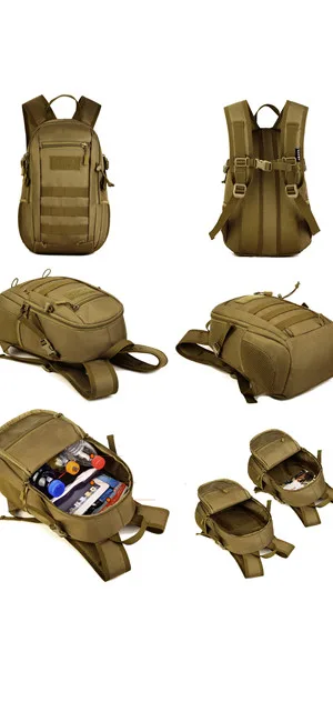 Huntvp 10L/20L Mini Daypack Military MOLLE Backpack Rucksack Gear Tactical Assault Pack Bag for Hunting Camping Trekking 10l-black - fadfasddfa