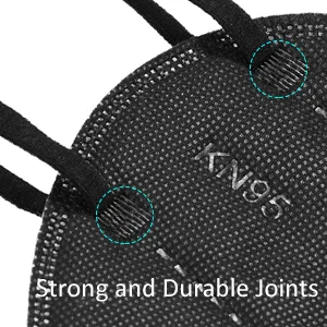 HUHETA KN95 Masks, Packs of 20 Black Face Mask, 5-Layers Protective Cup Dust Masks for Outdoor Indoor Use Black 20 Pcs - durable