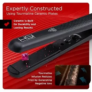 HSI Professional Glider | Ceramic Tourmaline Ionic Flat Iron Hair Straightener | Straightens - product information 2