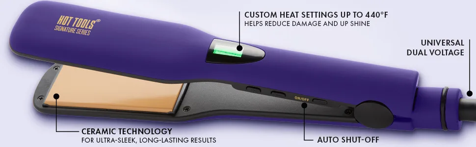 Hot Tools Pro Signature Ceramic Digital Hair Flat Iron | Silky, Smooth Professional-Quality Styles, (1-1/2 in) 1.25 IN - flatiron; flatirons; straightener; straigheners; ceramic; digital; professional; hottools; HTST2579