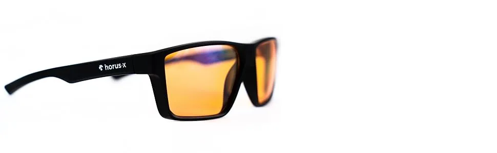 HORUS X  Blue Light Blocking Gaming Glasses - Professional Screen Filter Anti Glare Fatigue and Eyestrain - Men and Women Amber - computer glasses blue light blocking glasses blue light glasses gamer glasses glasses for computer