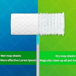 HOOWISH Wet Mopping Cloth Refill: Traps & Locks Dirt Deep in Cloth Multi Surface Refills for Floor Mop Cleaning pad (20 Count) - Dry+wet mop refills