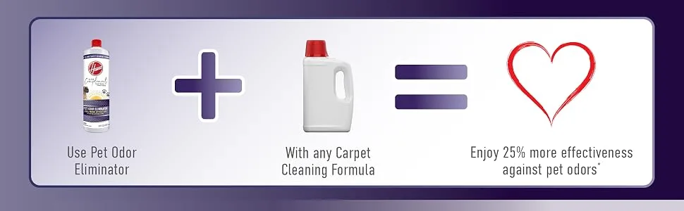 Hoover Complements Pet Odor Eliminator Carpet Cleaning Booster Formula for Machines, 16 oz Solution, Pack of 2, AH33030, White Pet Odor Eliminator 2 Pack - carpet cleaner solution formula scent odor eliminator remover stain spot smell for pets pet dog home