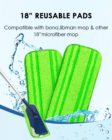 HOMEXCEL Microfiber Mop Pads Compatible with Swiffer Sweeper Mops, Reusable and Machine Washable Floor Mop Pad Refills, Mop Head Replacements for Multi Surface Wet & Dry Cleaning, Pack of 2 - BONA mop pads