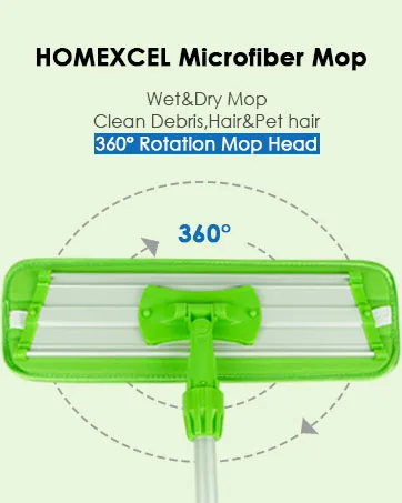 HOMEXCEL Microfiber Mop Pads Compatible with Swiffer Sweeper Mops, Reusable and Machine Washable Floor Mop Pad Refills, Mop Head Replacements for Multi Surface Wet & Dry Cleaning, Pack of 2 - microfiber mops for floor cleaning