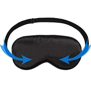 Hochoek Silk-Sleep-Mask Eye-Mask Eye-Cover Eyeshade - 100% Silk Soft Adjustable Strip Eye Cover(Black+Dark Blue+Purple) - A Longer strap based on your feedback.