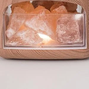Himalayan Pink Salt Diffuser & 10 Essential Oils  2-in-1 Therapeutic Device - Aromatherapy & Ionic Himalayan Salt Therapy  400ml Ultrasonic Vaporizer and Ionizer with Ambient Glow - chamber