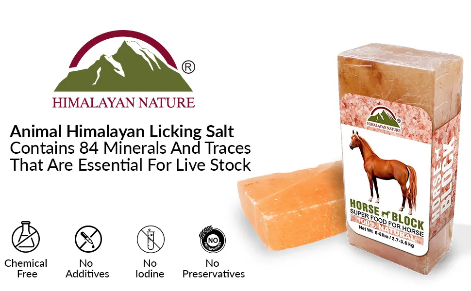 Himalayan Nature Licking Salt for Horse - 2 Pack, Pink Pack of 2 - Salt Block