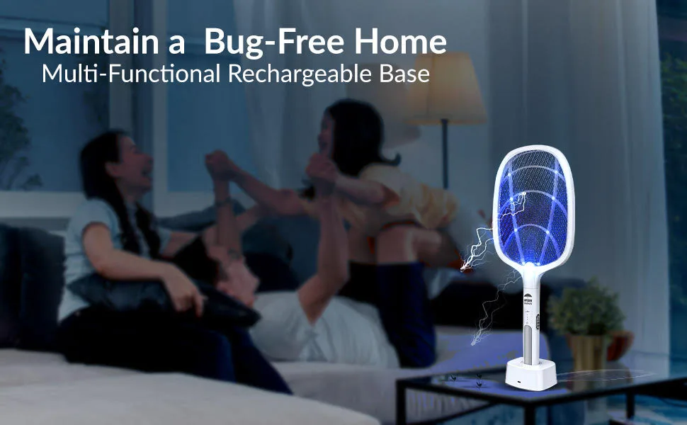Himalayan Glow Electric Bug Zapper, Instant Fly Swatter Rechargeable Racket, Mosquito Repellent 3,000 Volt, USB Charging Fly Zapper for Indoor & Outdoor - 2 PCS - Fly Swatter