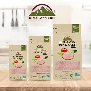 Himalayan Chef Fine Himalayan Pink Salt Bag, 2 LBS, Incredible Taste - coarse salt