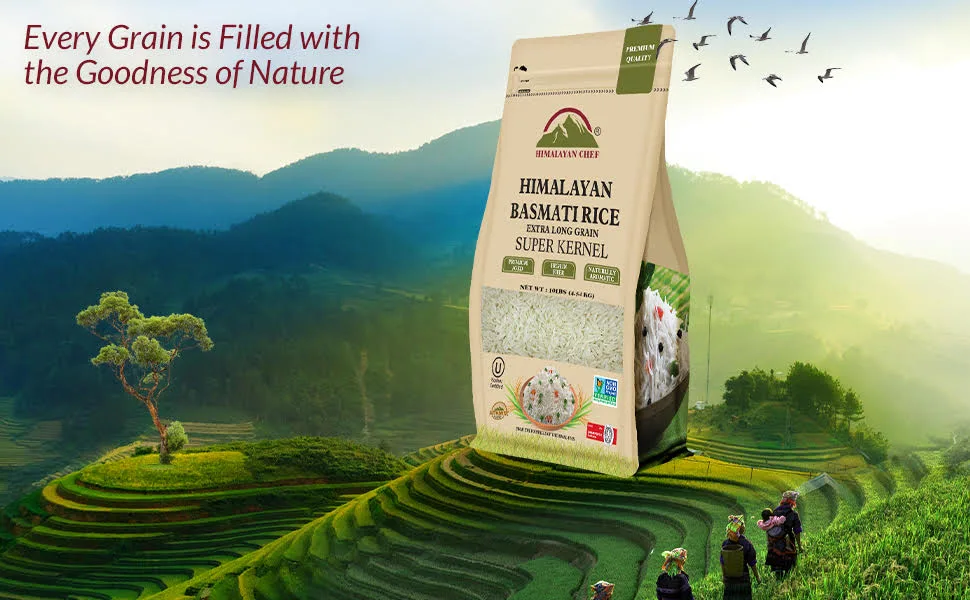 Himalayan Chef Basmati Rice 10 lbs. Natural Extra Long Grain Super Kernal - Extra Long Grain Rice