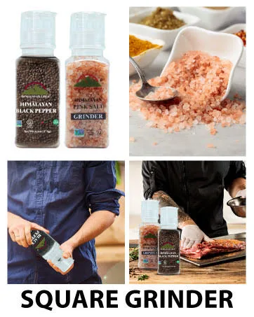 Himalayan Chef 100% Whole black peppercorn, Black Pepper Grinder, 3 Ounce (Pack of 1) Black Pepper Medium Grinder (3 Oz) - Salt and Pepper Grinder