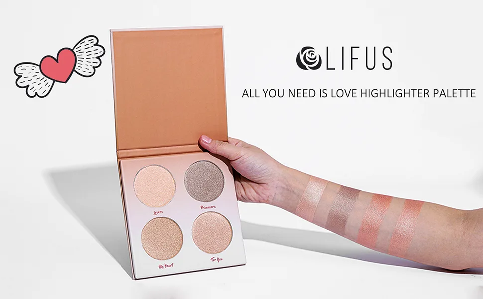 Highlighter Palette,Highlighter Makeup Palette, Glow Bronzer Highlighter Powder Kit,Face illuminator makeup palette - product information 1