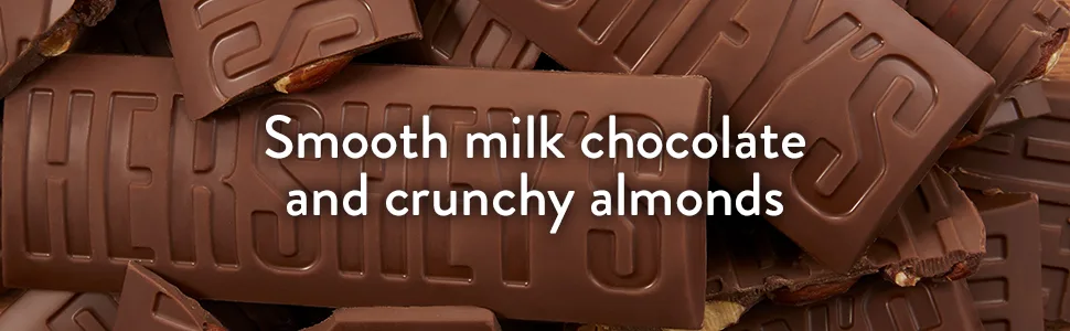 HERSHEY'S Milk Chocolate with Almonds Candy, Bulk, 1.45 oz Bars (36 ct) - Hershey