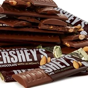 HERSHEY'S Milk Chocolate with Almonds Candy, Bulk, 1.45 oz Bars (36 ct) - Hershey
