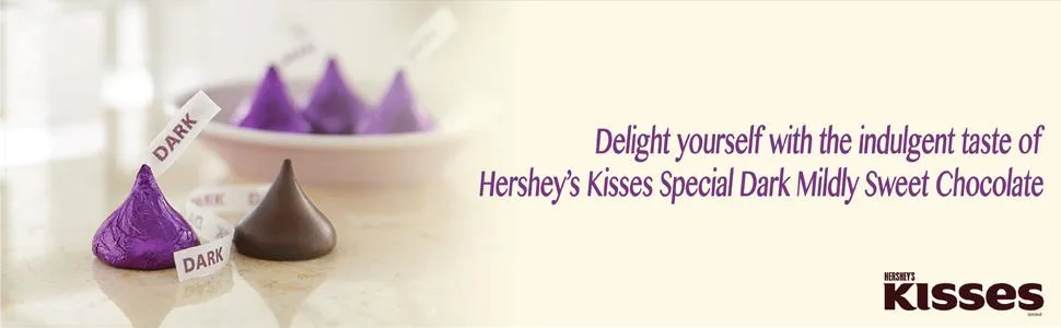 HERSHEY'S KISSES SPECIAL DARK Mildly Sweet Chocolate Candy, Individually Wrapped, 32.1 oz Bulk Party Pack - product information 2