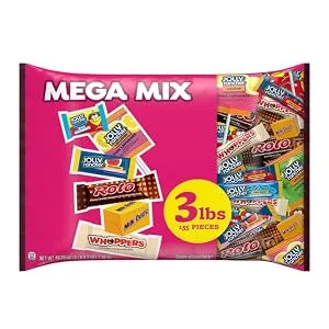 Hershey Mega Mix Chocolate and Fruit Flavored Assortment Candy, Individually Wrapped, 48.29 oz Bulk Variety Bag (135 Pieces) - product information 2