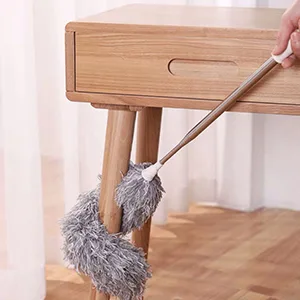 HEOATH Microfiber Feather Duster with Extendable Pole, 30-100 inches Extra Long Cobweb Duster for Cleaning, Bendable Head, Non-Scratch, Washable Duster for Ceiling, Fan, Furniture - HEOATH Microfiber Duster