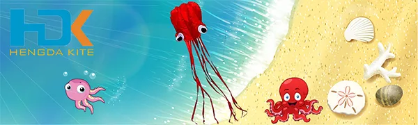 Hengda Kite Software Octopus Flyer Kite with Long Colorful Tail for Kids, 31-Inch Wide x 157-Inch Long, Large A all red - hengda kite