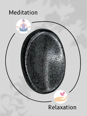 Hematite Thumb Worry Rubbing Stone for Anxiety Healing  Oval Cabochon Stone  Easy to Carry Natural Crystal Pocket Palm Stone - stress relief stone