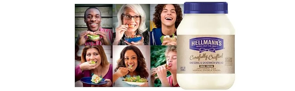 Hellmann's Vegan Dressing and Sandwich Spread, Carefully Crafted 24 oz - Hellmans Banner image