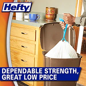 Hefty Strong Tall Kitchen Trash Bags, Unscented, 13 Gallon, 90 Count 90 Count (Pack of 1) - trash Bags