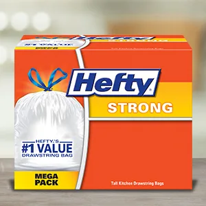 Hefty Strong Tall Kitchen Trash Bags, Unscented, 13 Gallon, 90 Count 90 Count (Pack of 1) - trash bags