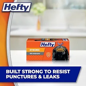 Hefty Strong Large Trash Bags, 30 Gallon, 74 Count 74 Count (Pack of 1) - Trash Bags