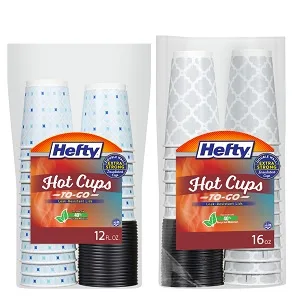 Hefty Disposable Hot Cups with Lids, 16 Ounce, 20 Count 16oz - 20 Count - Hot Cups Two Sizes