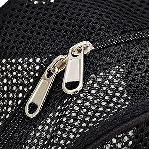  Heavy Duty Semi-Transparent Mesh Backpack , See Through College Student Backpack - Black - Double zipper