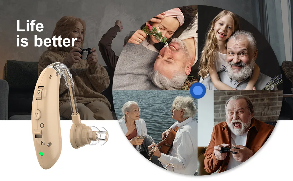 Hearing aids,Hearing Aids for Seniors, Rechargeable with Noise Cancelling,Digital Hearing Amplifier for Hearing Loss, Invisible Hearing Aid,Hearing Amplifier (1pc) Brown - brown-01 A+-05